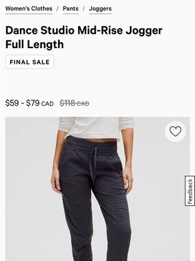 lululemon athletica Dance Studio Mid-Rise Jogger - black